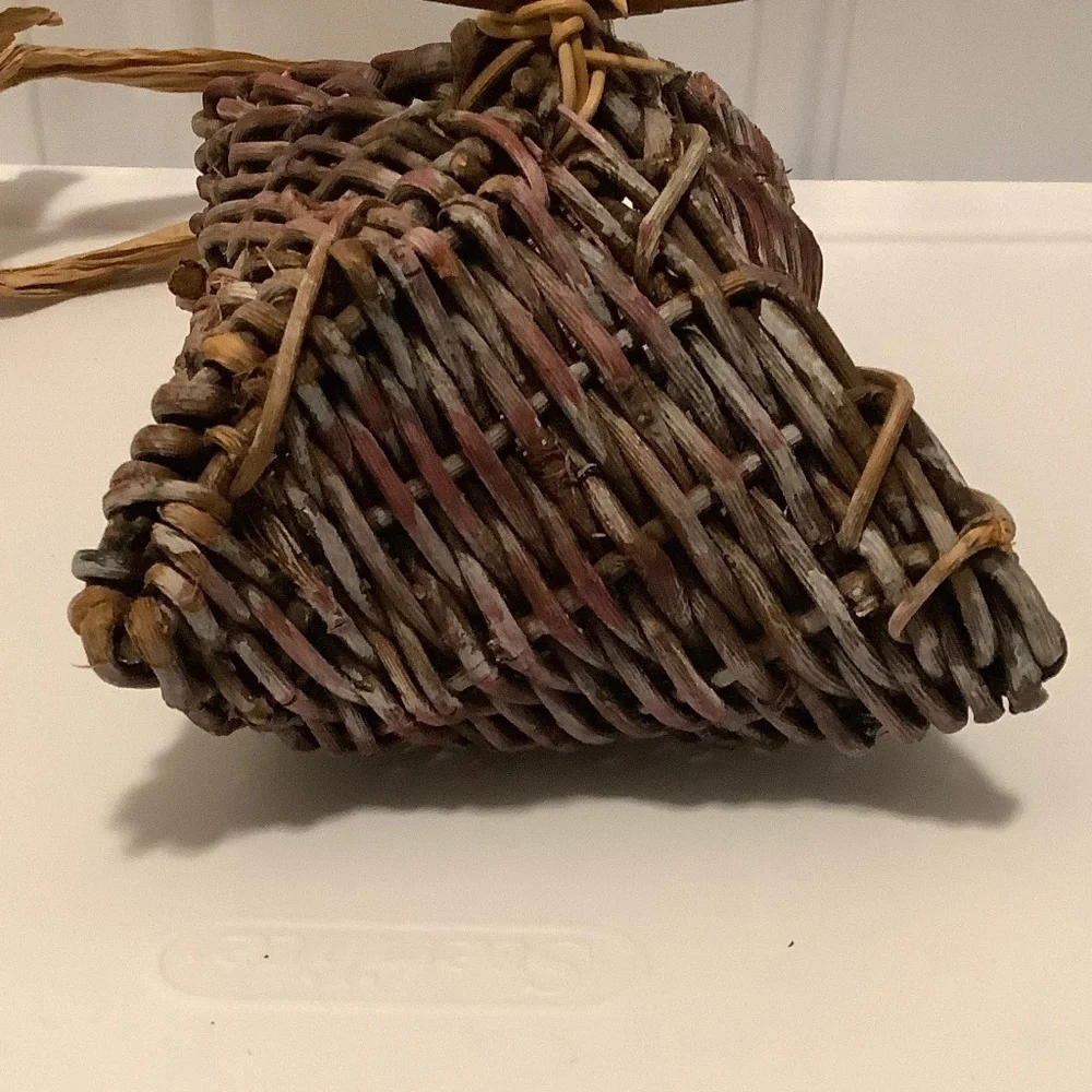 Rustic Grapevine Wall Basket 3x5x9 Country Boho Garden Cottagecore Eclectic